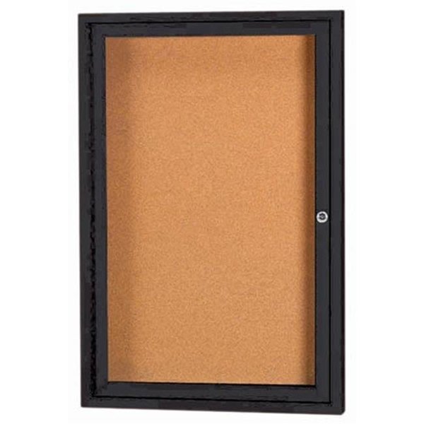 Aarco Aarco Products DCC2418RBK 1-Door Framed Enclosed Bulletin Board - Black DCC2418RBK